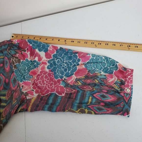 Figueroa & Flower Tiered Floral Maxi Dress Size 2X Slip Dress Lining Puff Sleeve - Picture 11 of 15